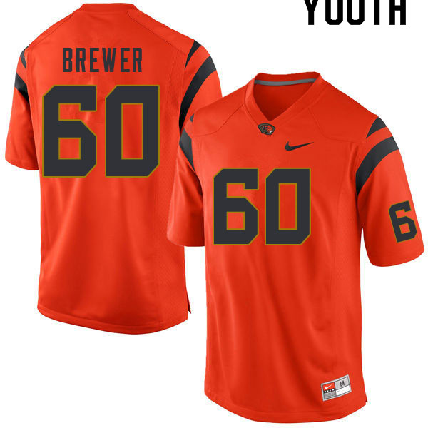 Youth #60 Marco Brewer Oregon State Beavers College Football Jerseys Sale-Orange